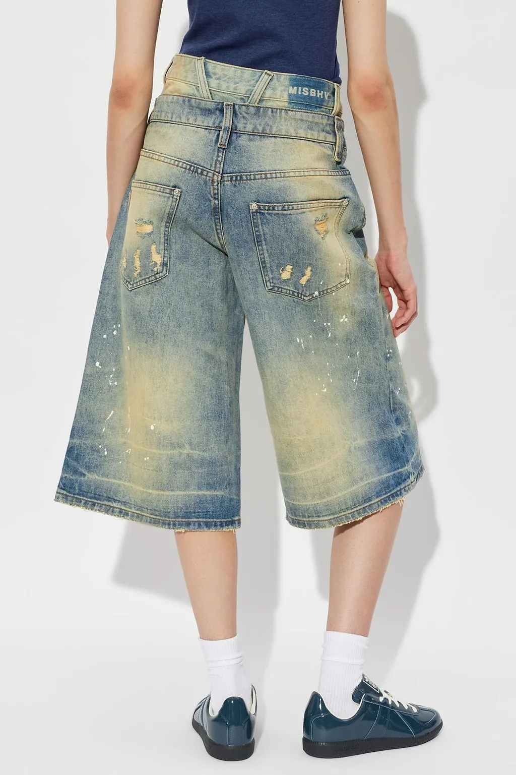 Misbhv Distressed Denim Bermuda Shorts