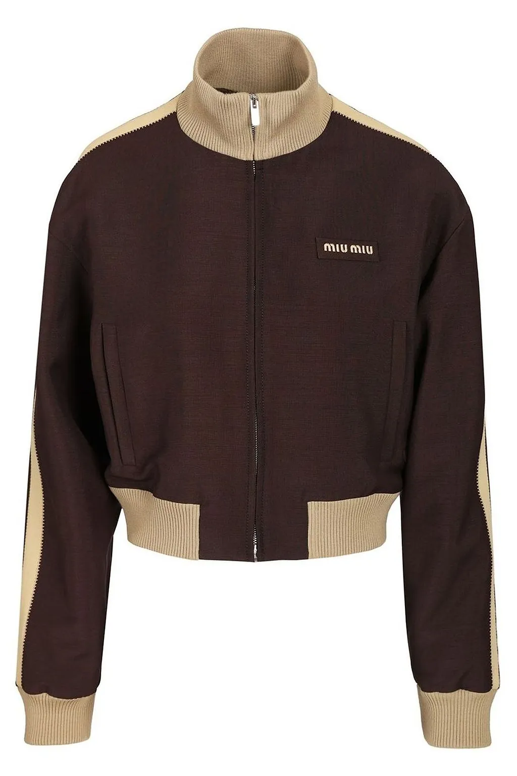 Miu Miu Cropped Zip-Up Knitted Jacket