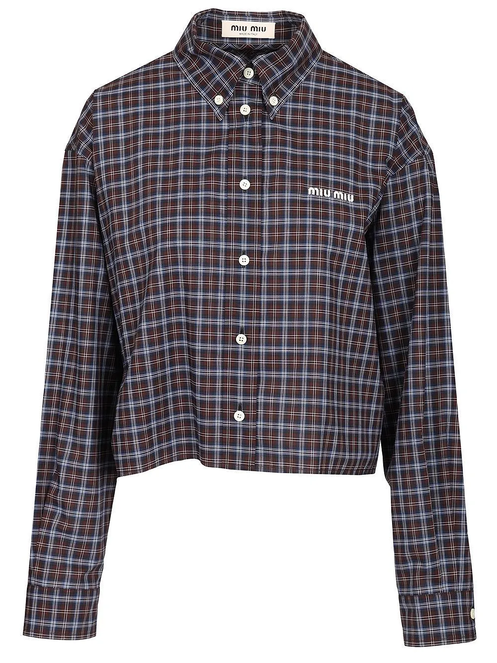 Miu Miu Cropped Tartan Shirt