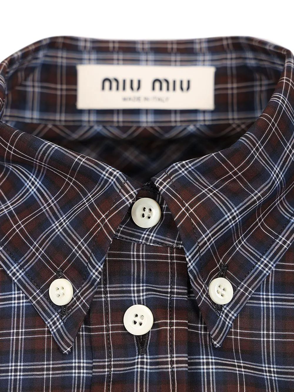 Miu Miu Cropped Tartan Shirt