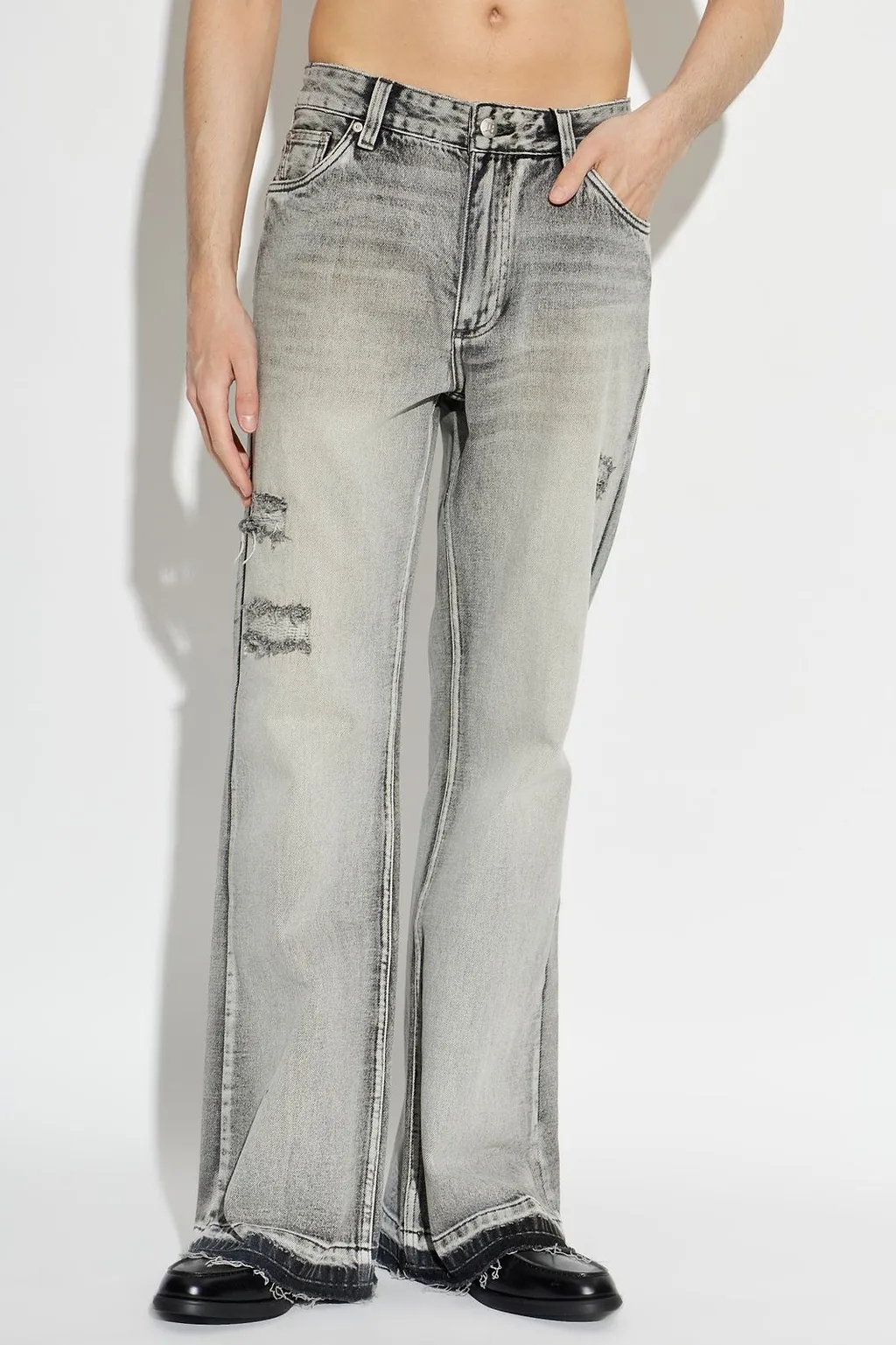 Misbhv Distressed Wide-Leg Jeans
