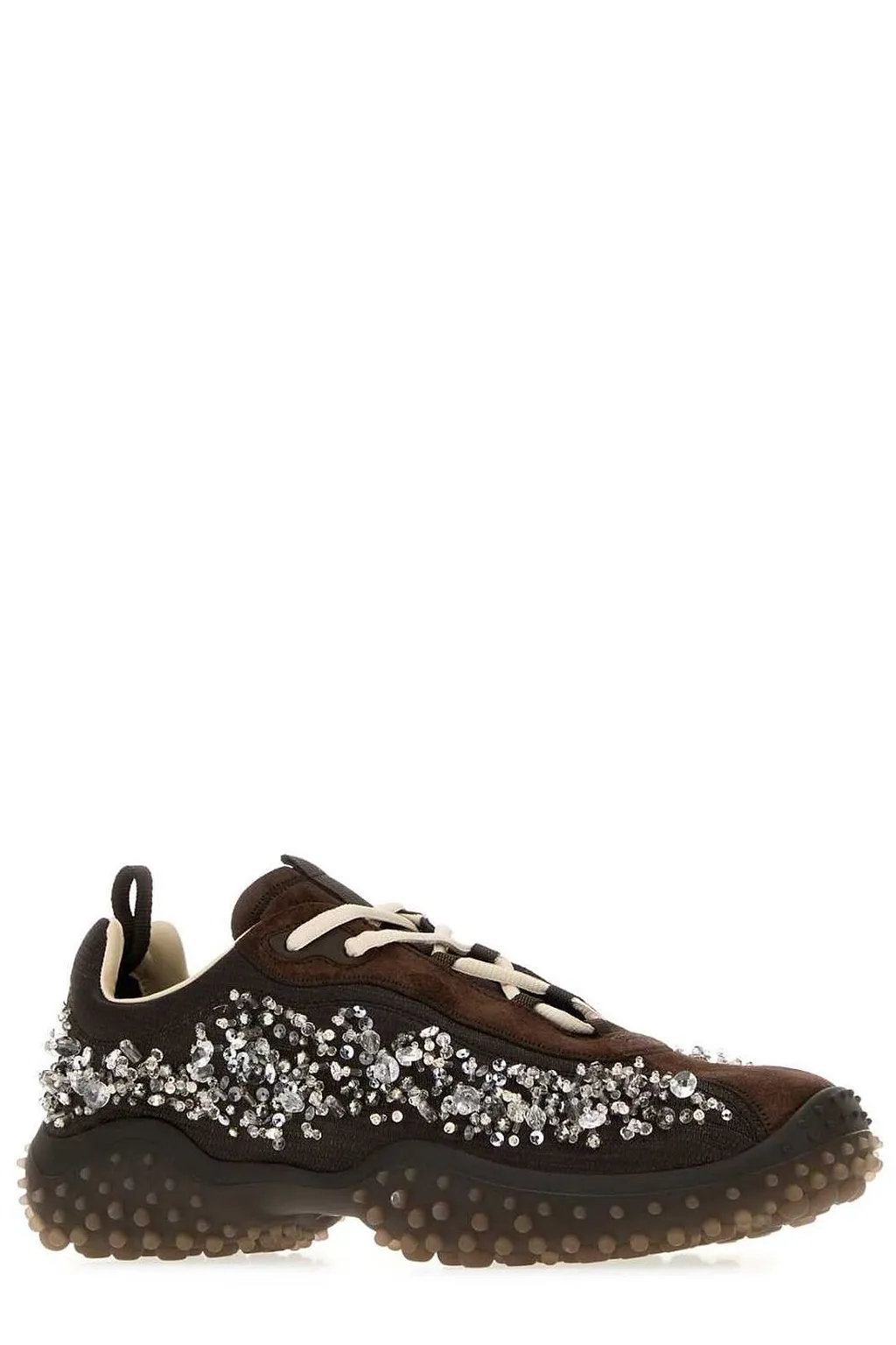 Miu Miu Embellished Lace-Up Sneakers