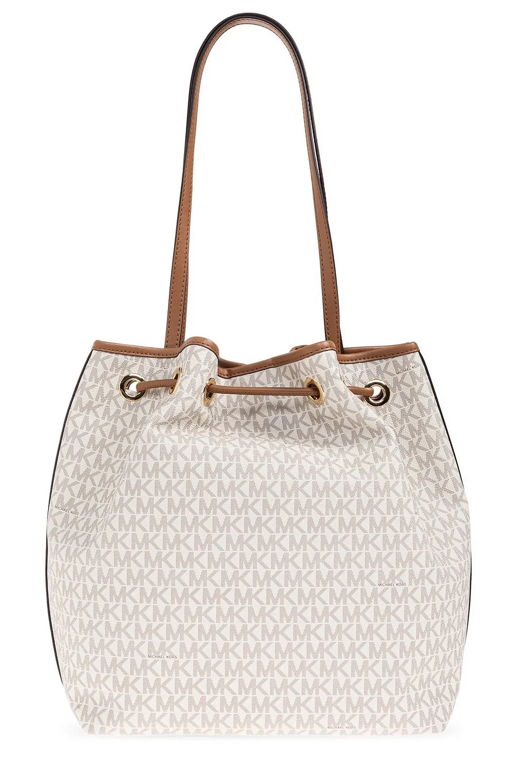 Logo Plaque Drawstring Shoulder Bag