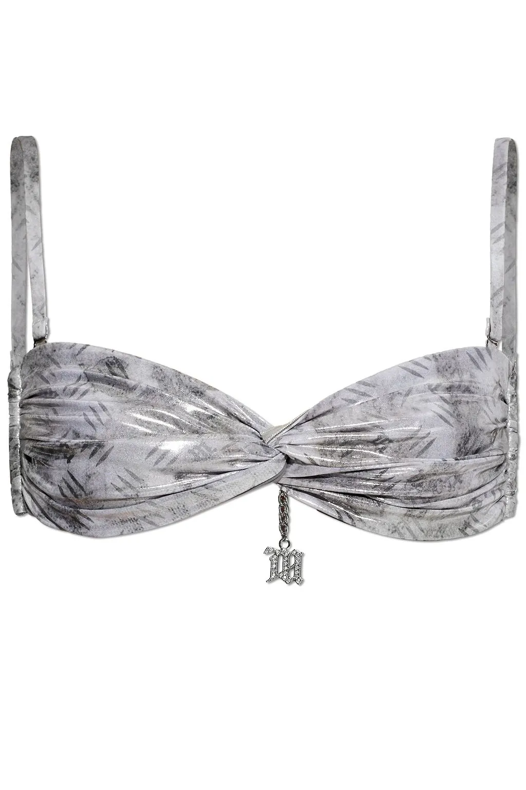 Misbhv Ruched Logo Charm Bikini Top