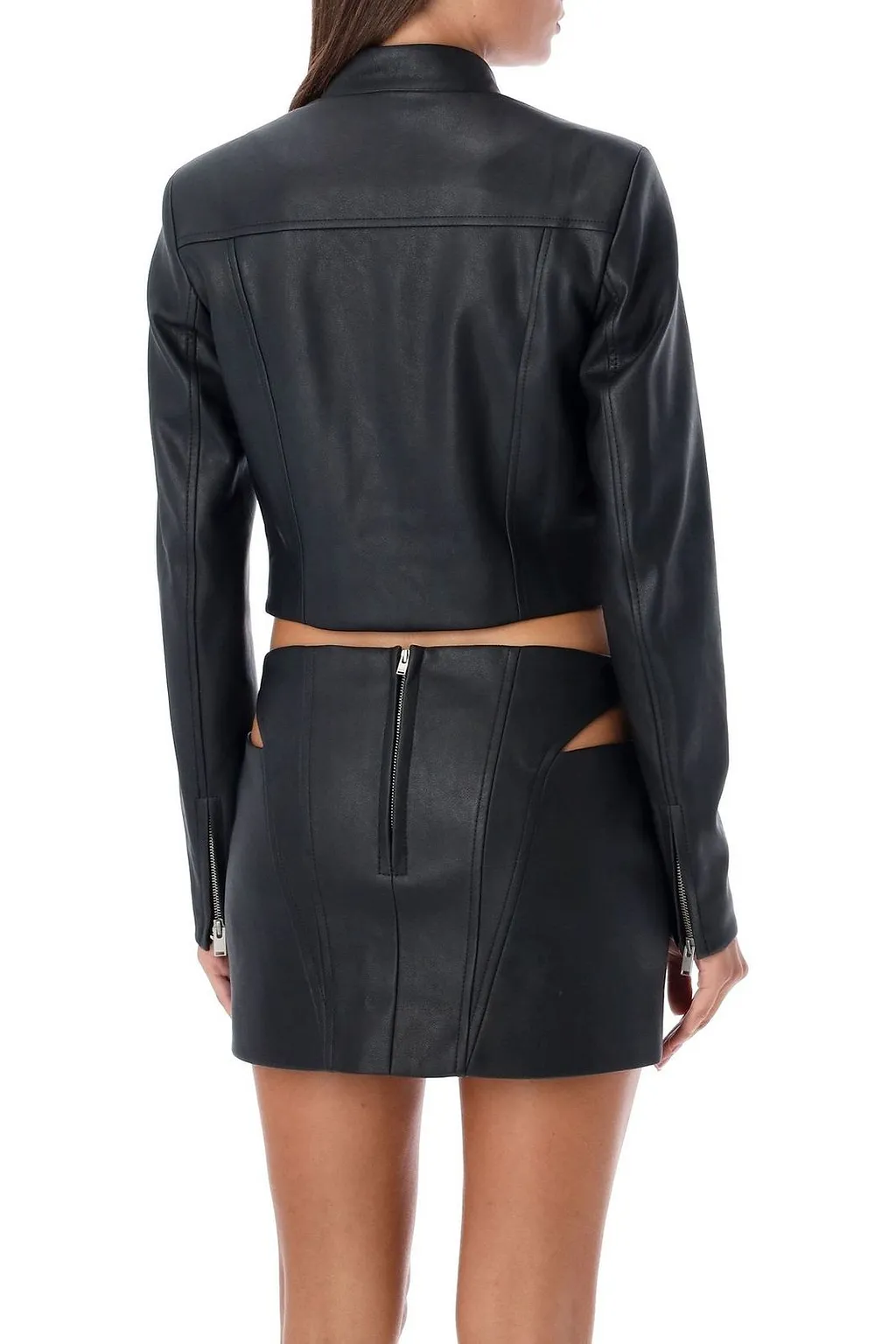 Misbhv Zip-Up Cropped Biker Jacket