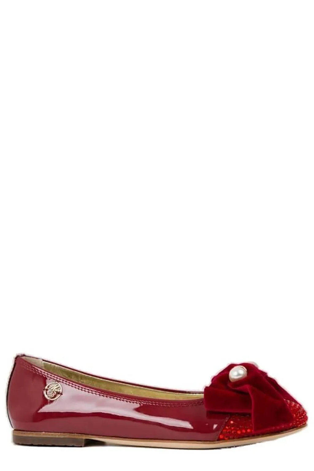 Miss Blumarine Bow-Detailed Flat Shoes