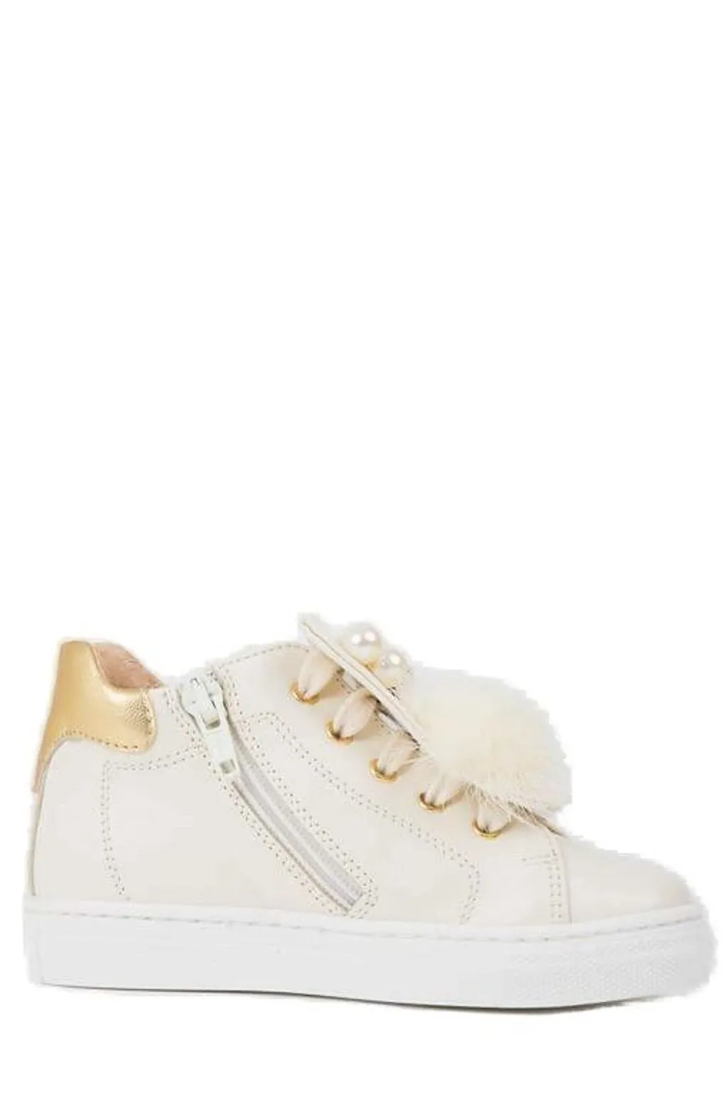Miss Blumarine Embellished Lace-Up Sneakers
