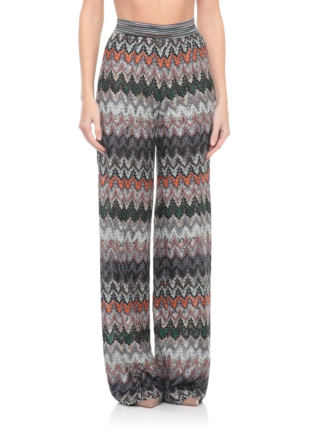Missoni Chevron Wide-Leg Knitted Trousers