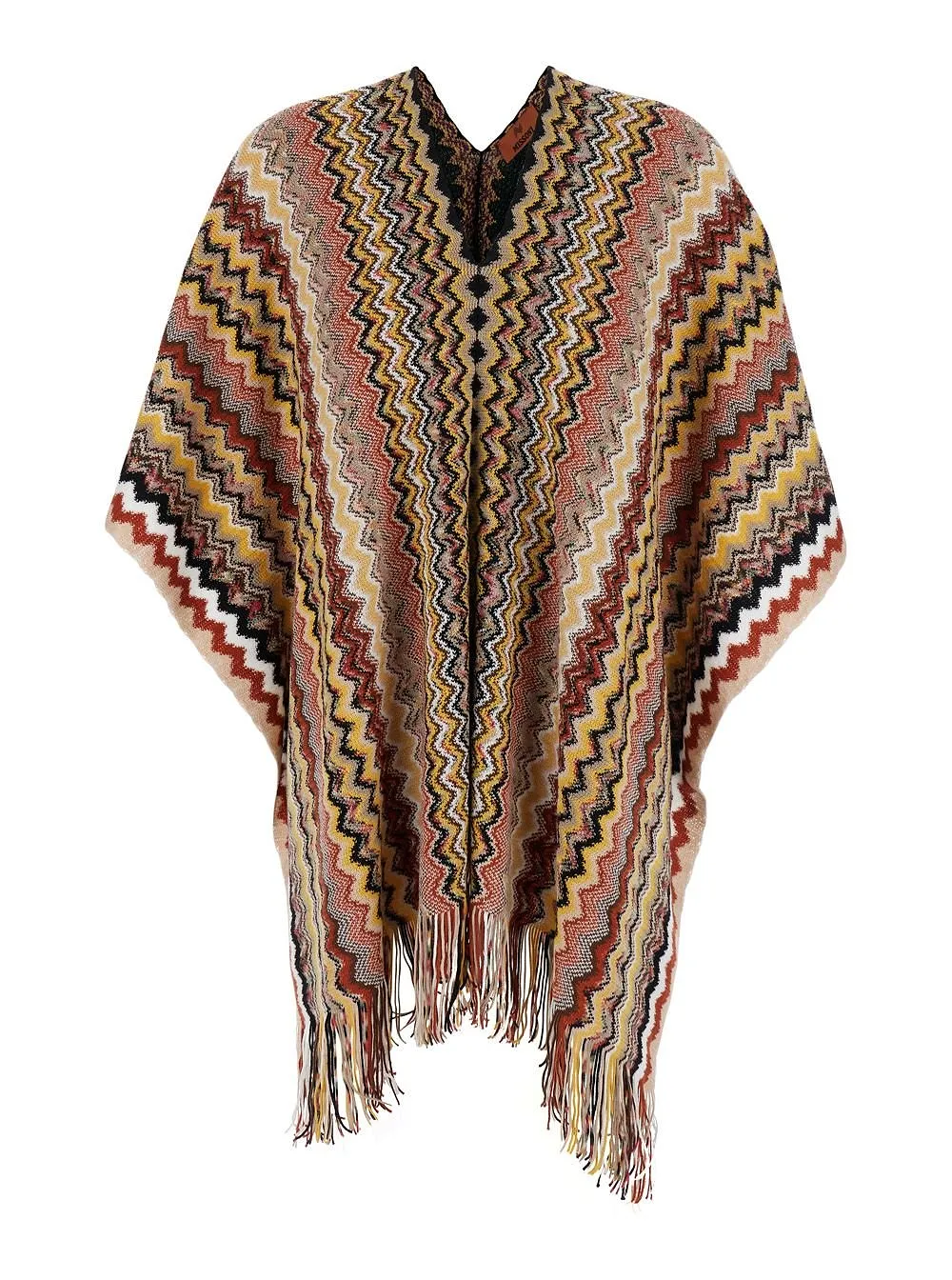 Fringed Knitted Poncho