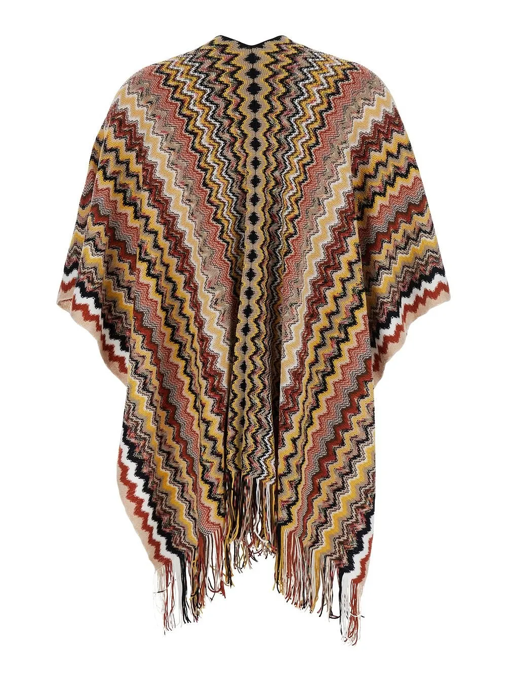 Fringed Knitted Poncho