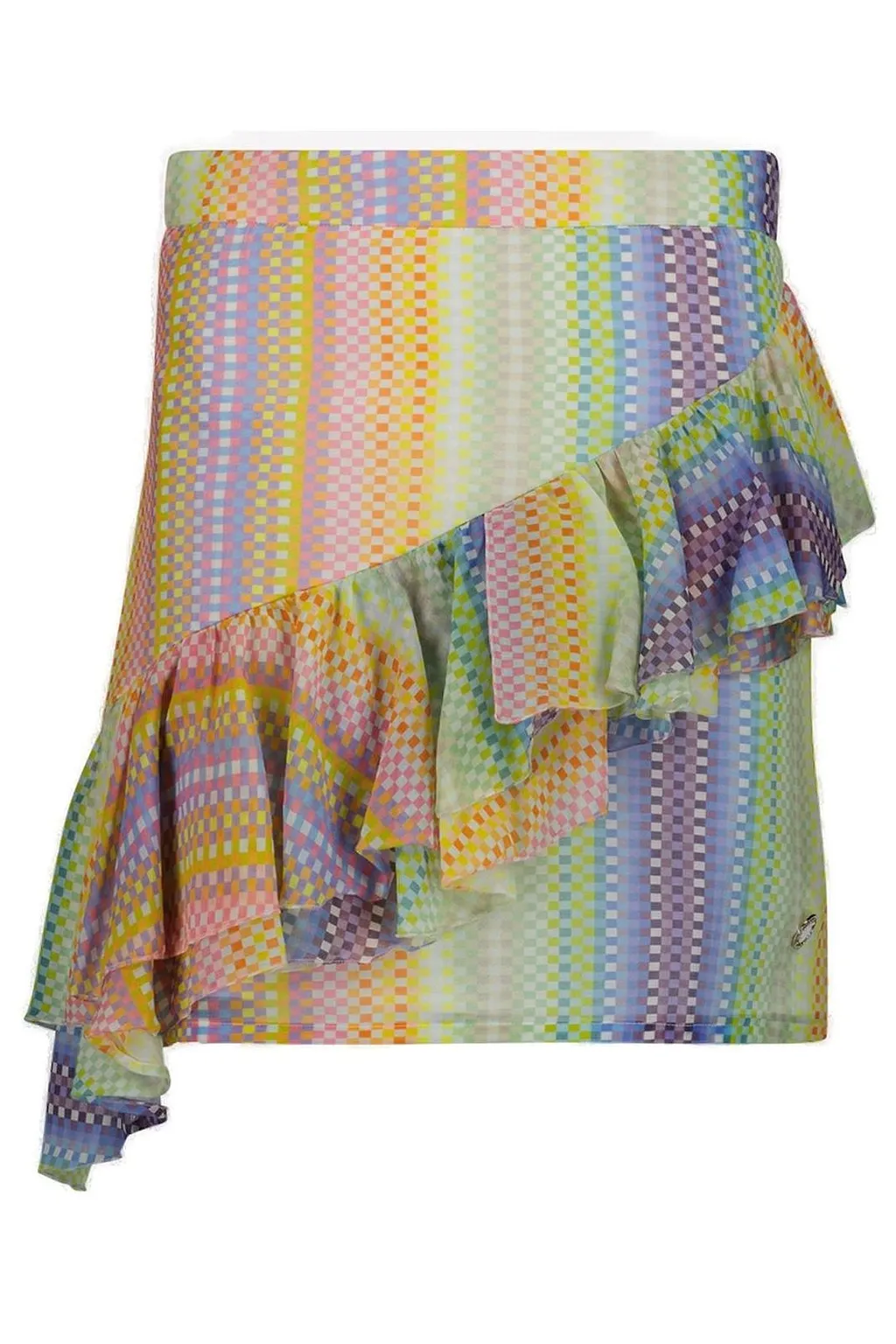 Missoni Kids Ruffled Trim Check-Pattern Skirt