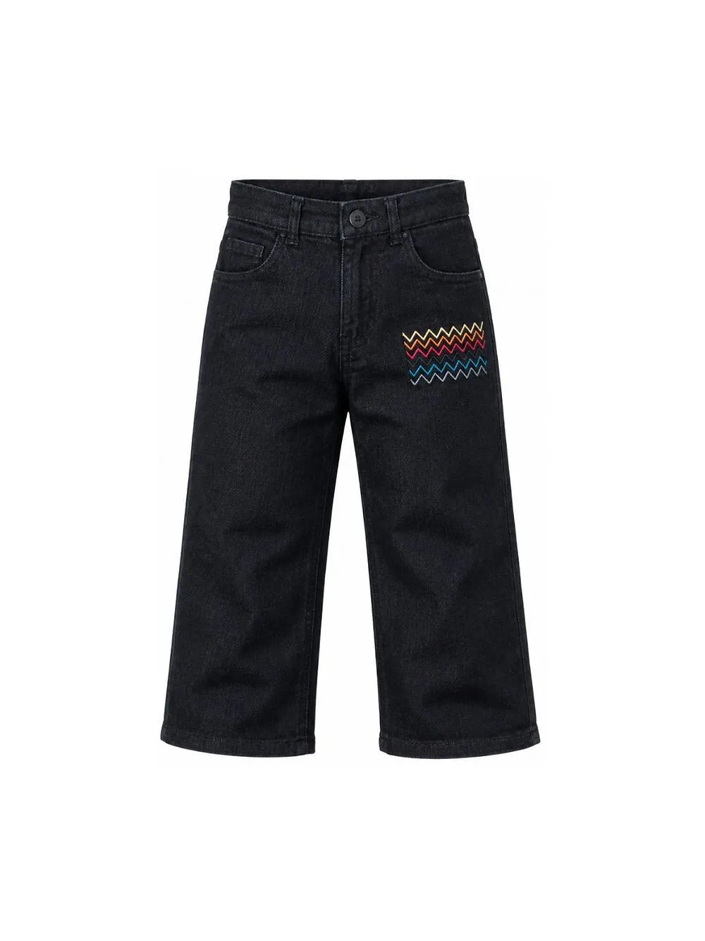 Missoni Kids Zigzag Embroidered Straight Leg Jeans