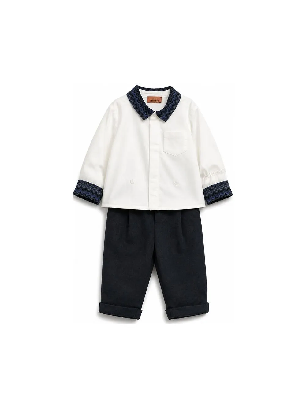Missoni Kids Zigzag-Trim Straight Leg Shirt Trousers Set