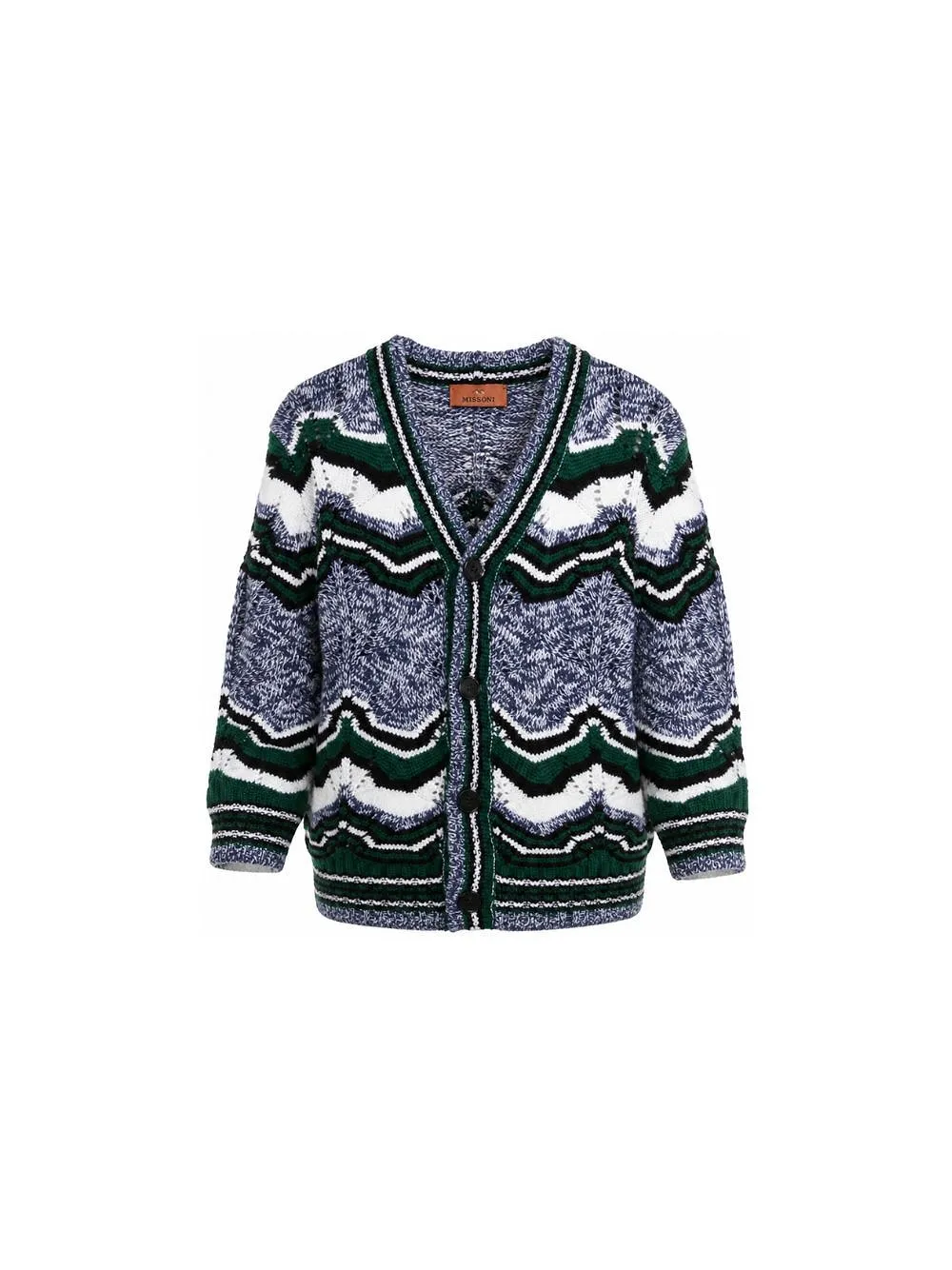 Missoni Kids Zigzag V-Neck Knitted Cardigan