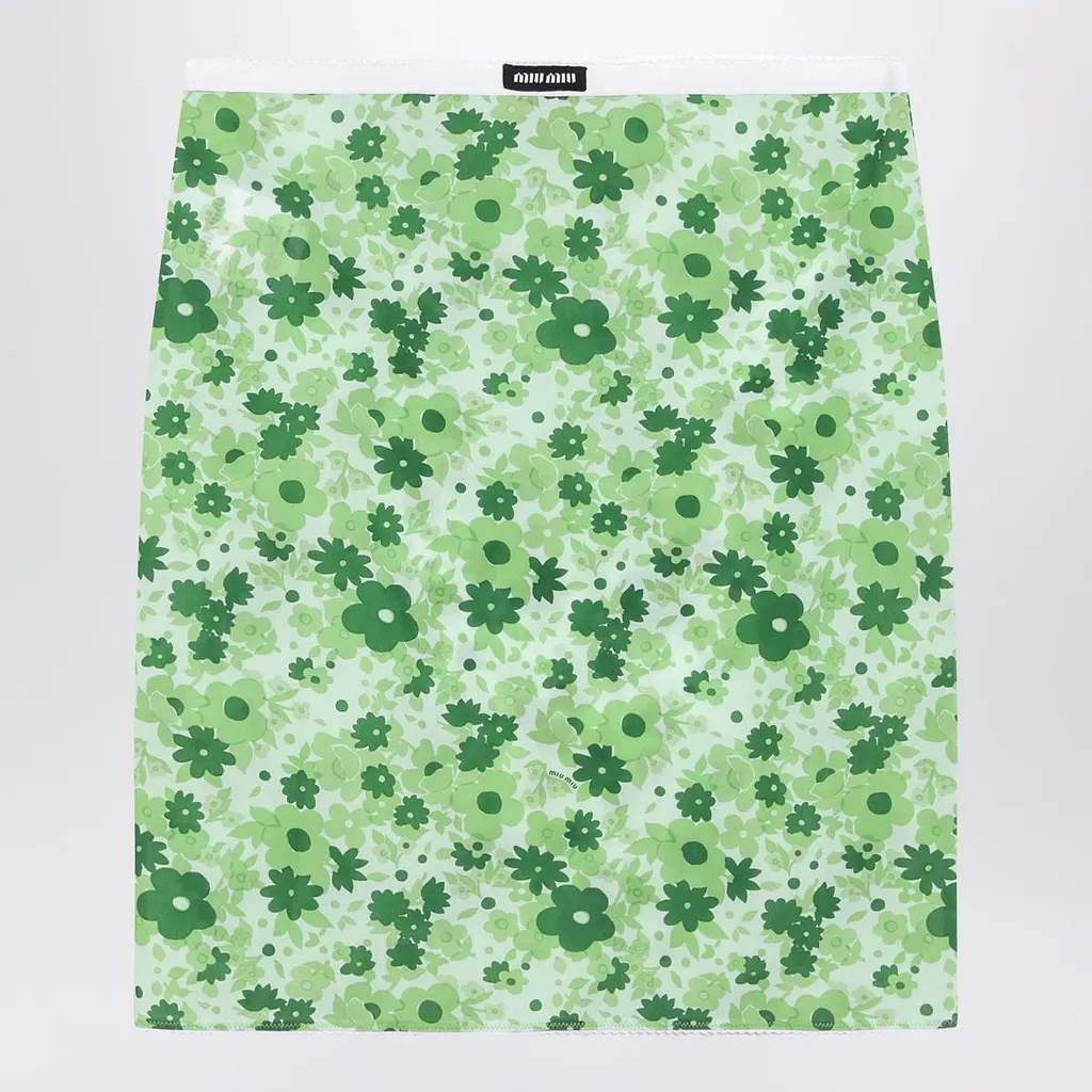 Miu Miu Floral Print Skirt