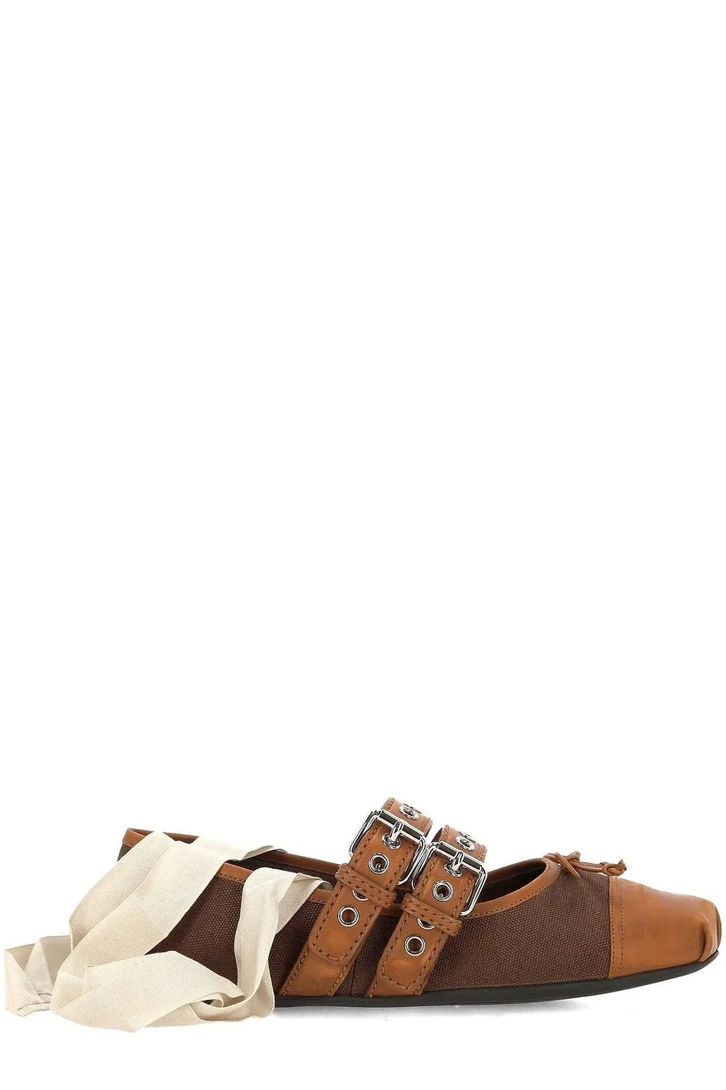 Miu Miu Lace-Up Ballerina Shoes