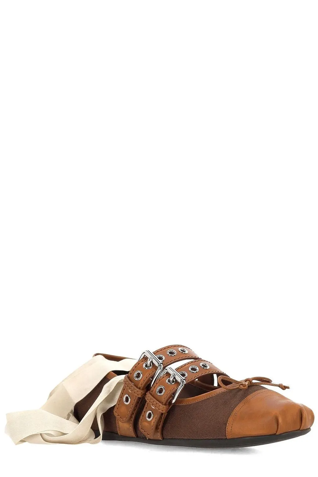 Miu Miu Lace-Up Ballerina Shoes