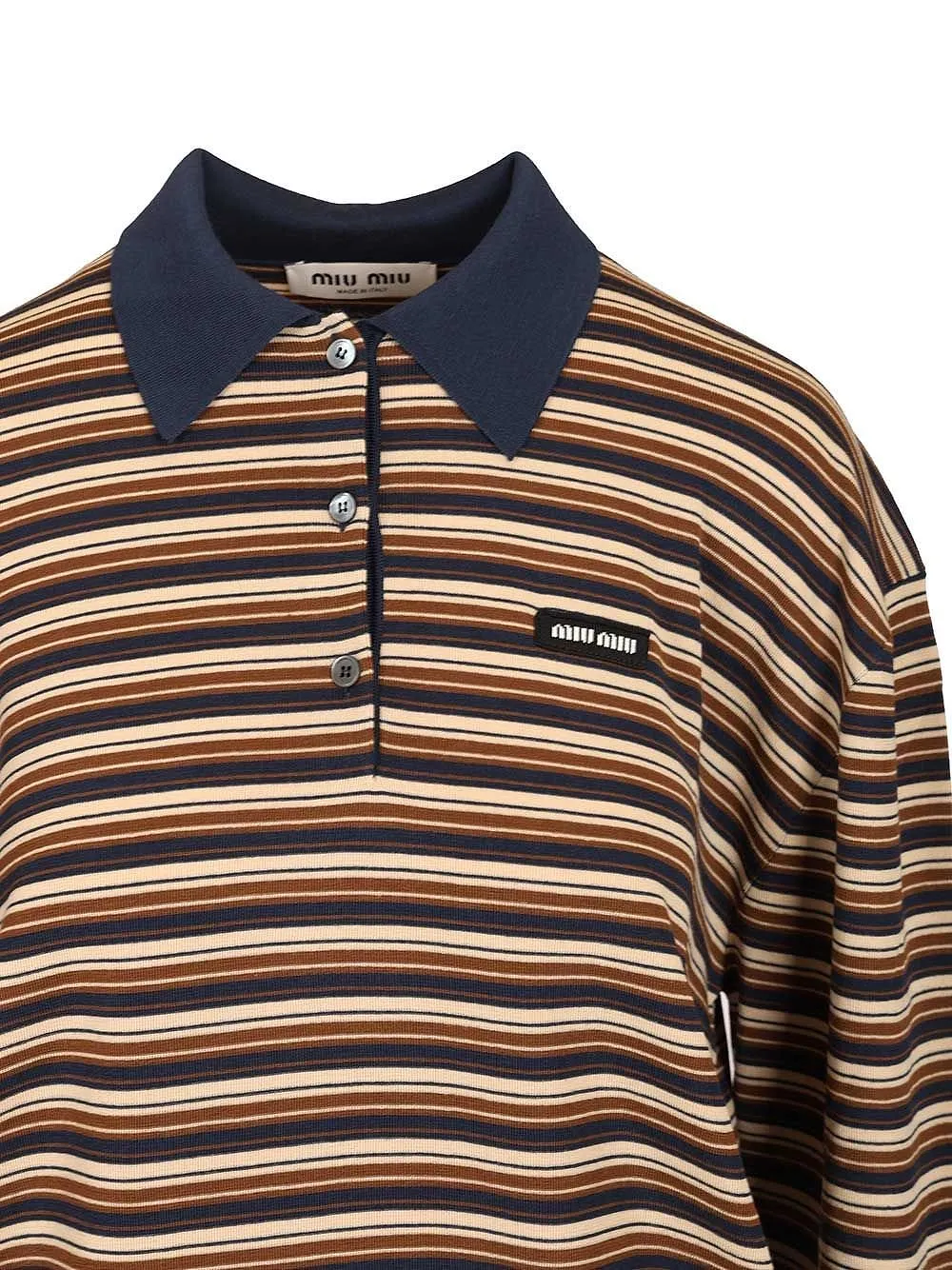 Miu Miu Knitted Striped Polo Shirt