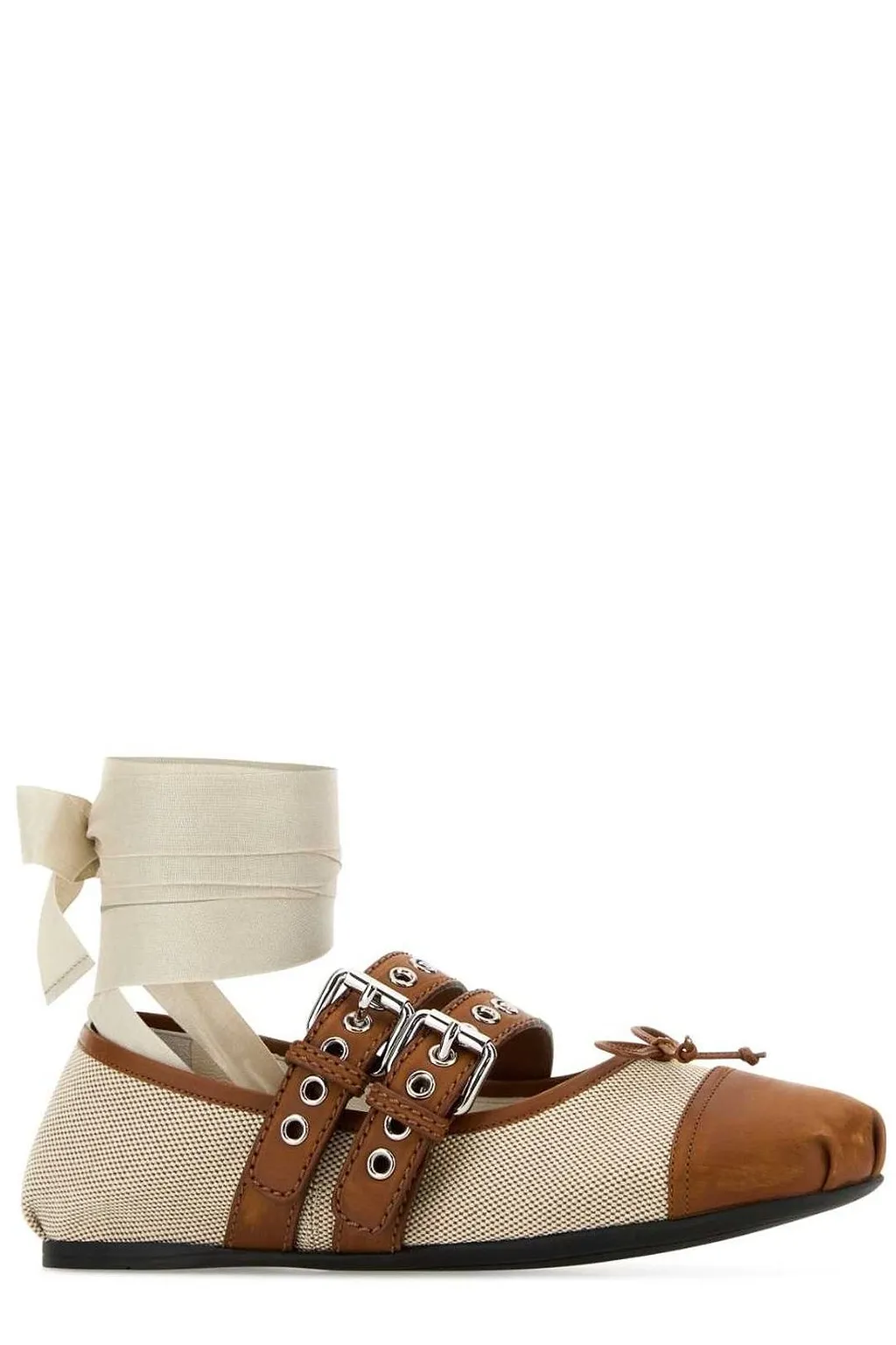 Miu Miu Lace-Up Ballerina Shoes