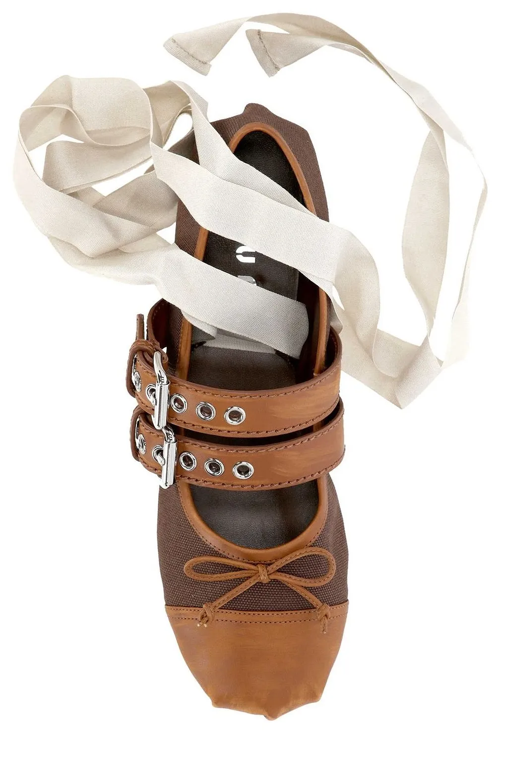 Miu Miu Lace-Up Ballerina Shoes