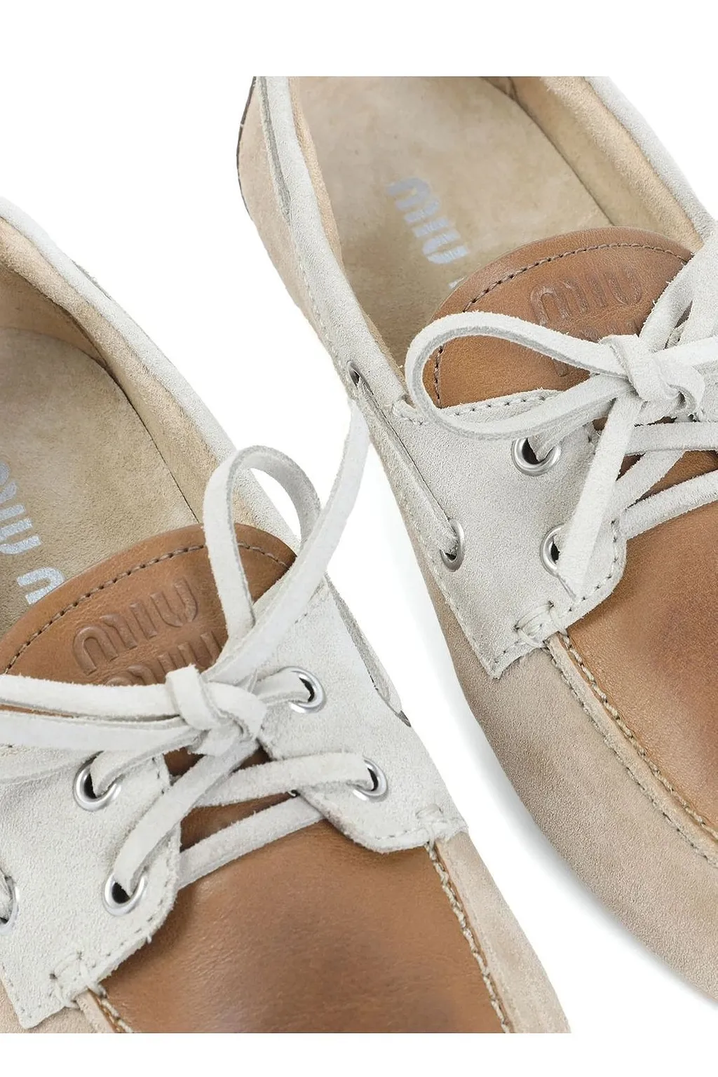 Miu Miu Lace-Up Boat Flat Shoes