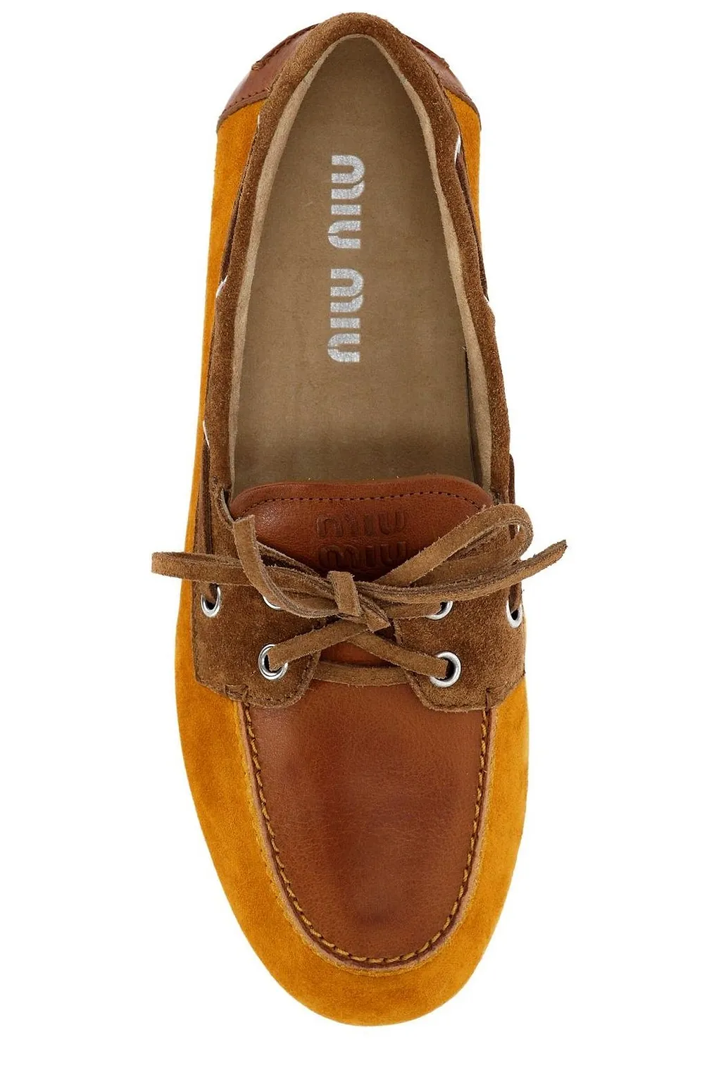 Miu Miu Lace-Up Boat Flat Shoes