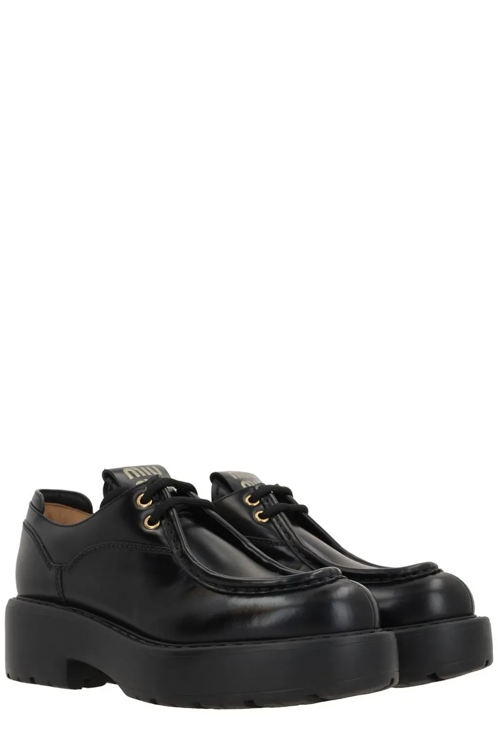 Miu Miu Lace-Up Flat Shoes