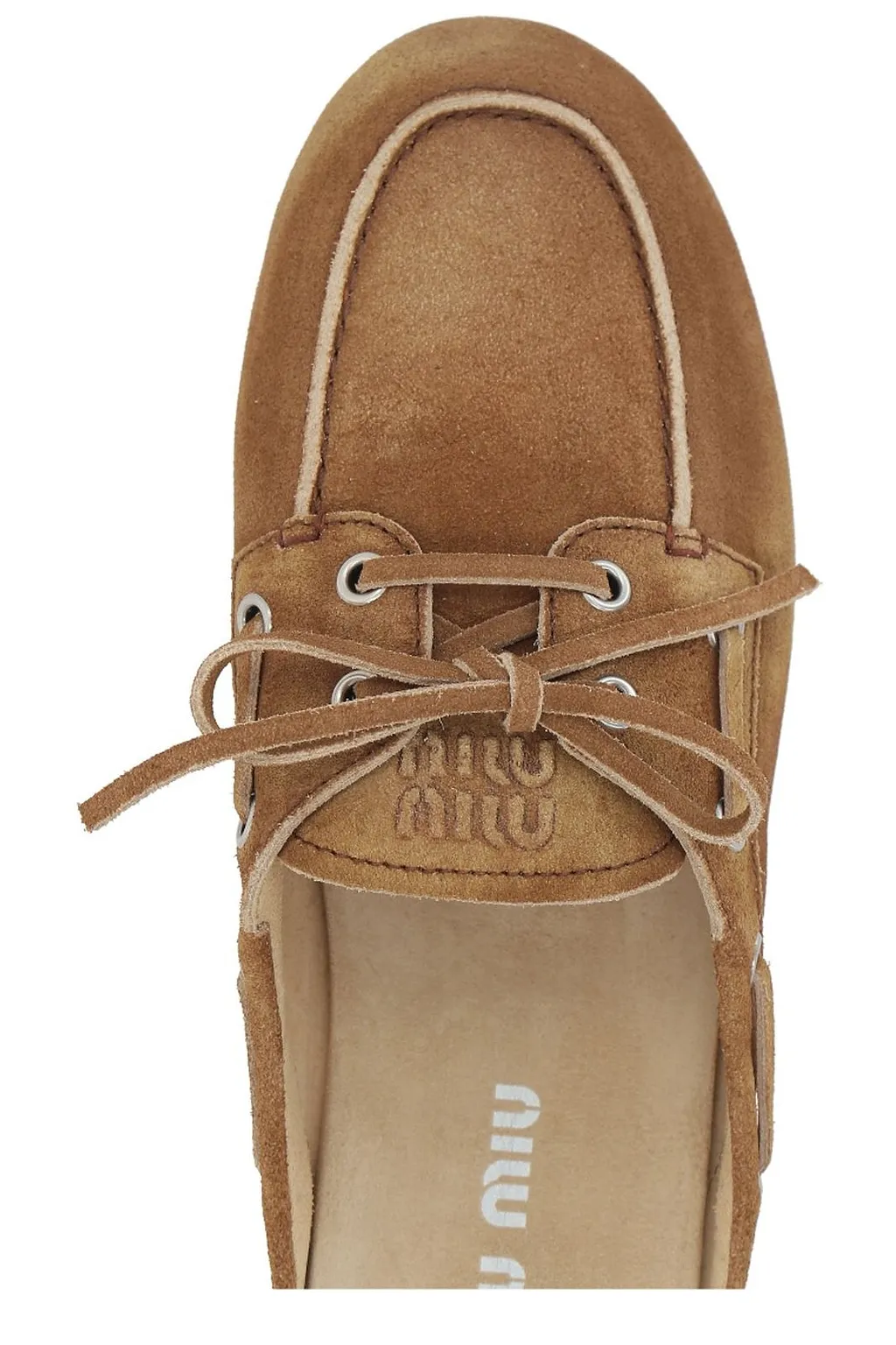 Miu Miu Lace-Up Flat Mules