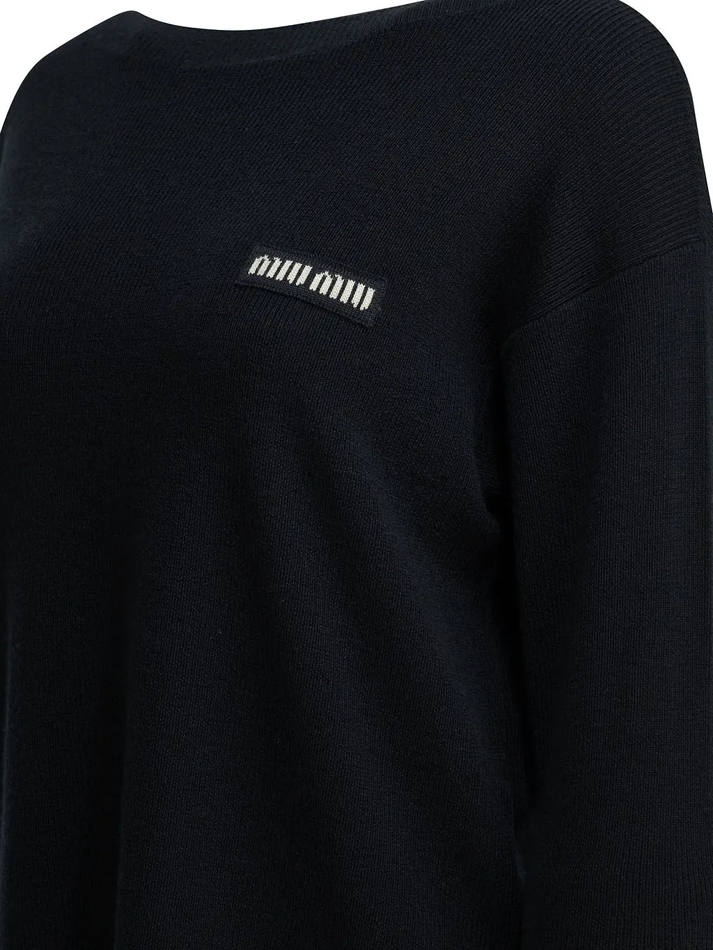 Miu Miu Logo Boat-Neck Knitted Jumper