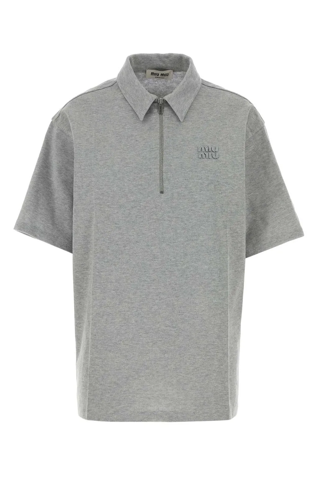 Miu Miu Logo-Detailed Half-Zipped Polo Shirt