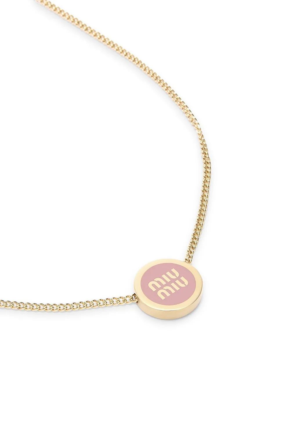 Miu Miu Logo-Detailed Round Necklace