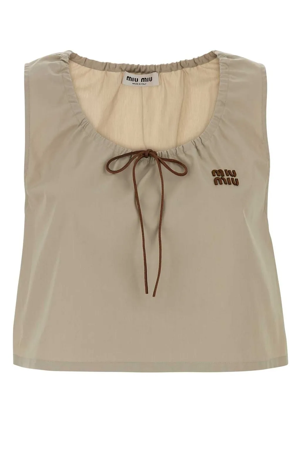 Miu Miu Logo-Detailed Sleeveless Top