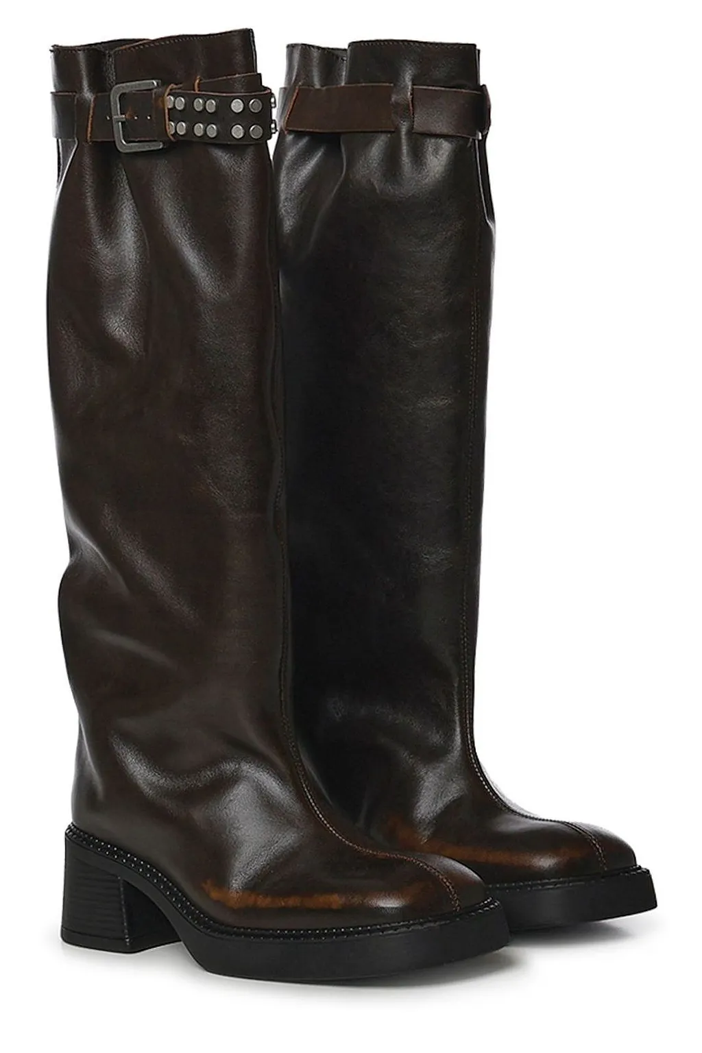 Miista Buckled Knee-High Boots