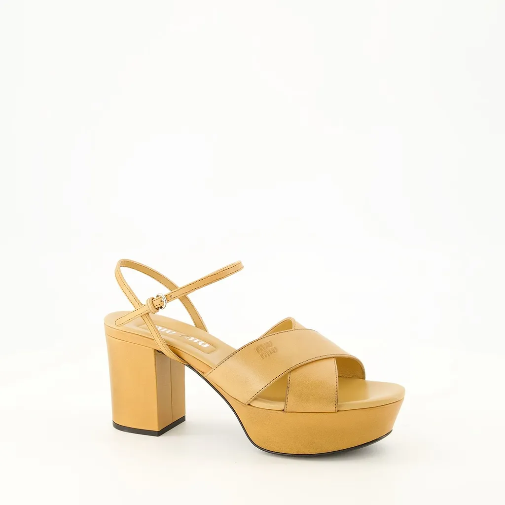 Miu Miu Platform Strappy Heeled Sandals