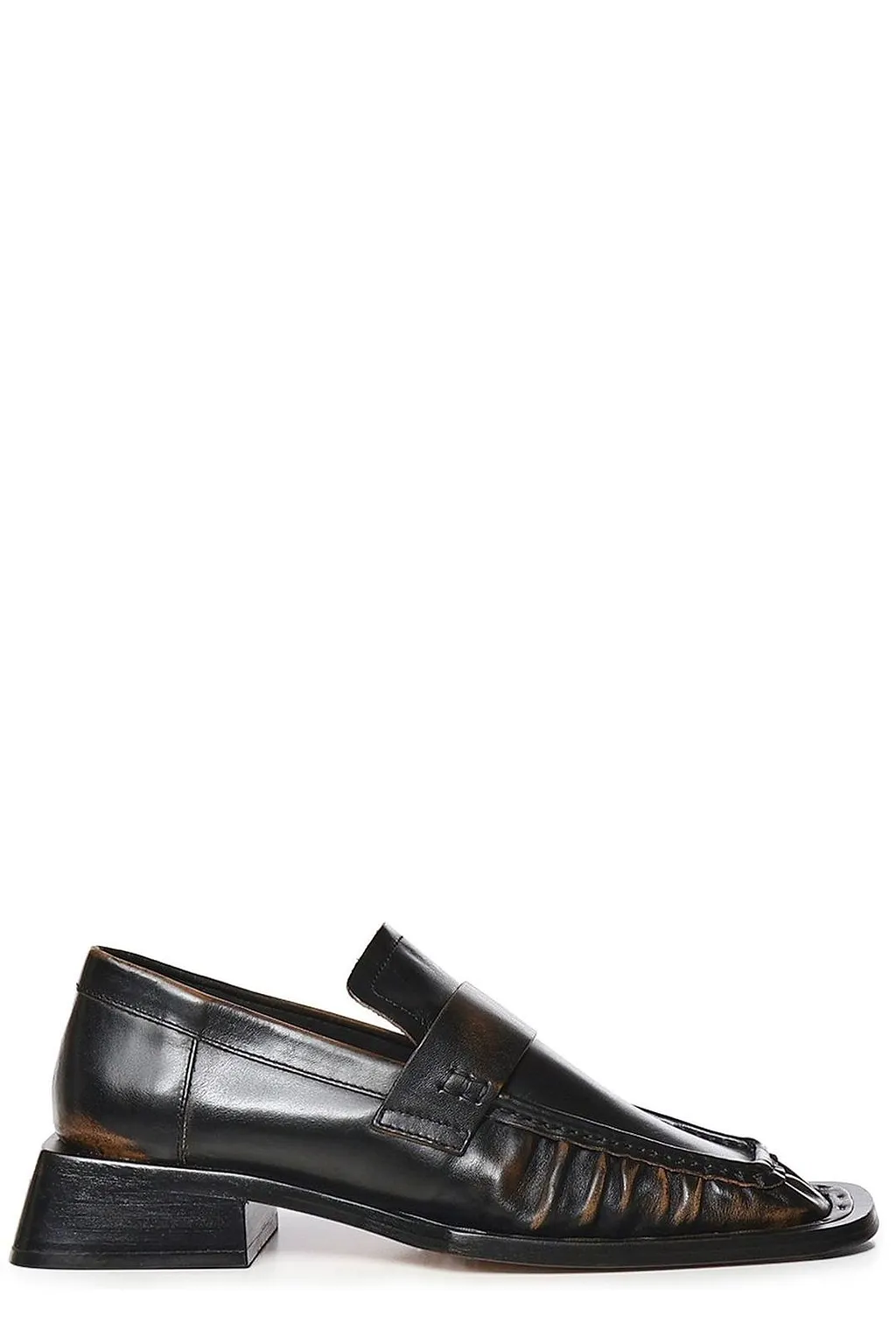 Miista Ruched Square-Toe Flat Shoes