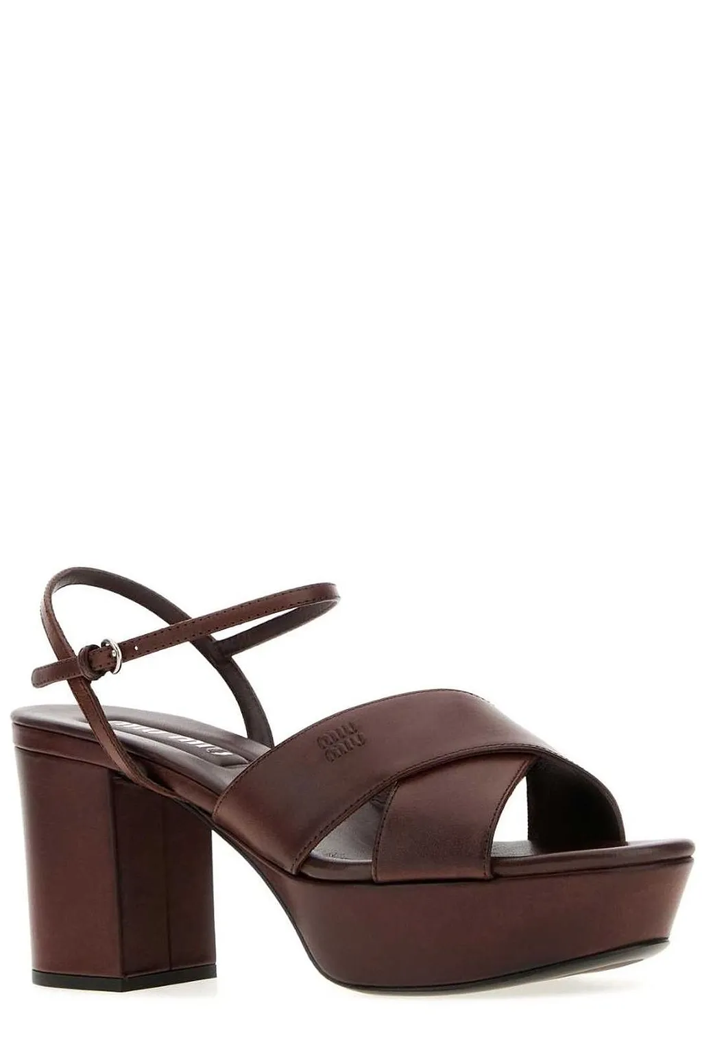 Miu Miu Logo-Embossed Platform Sandals