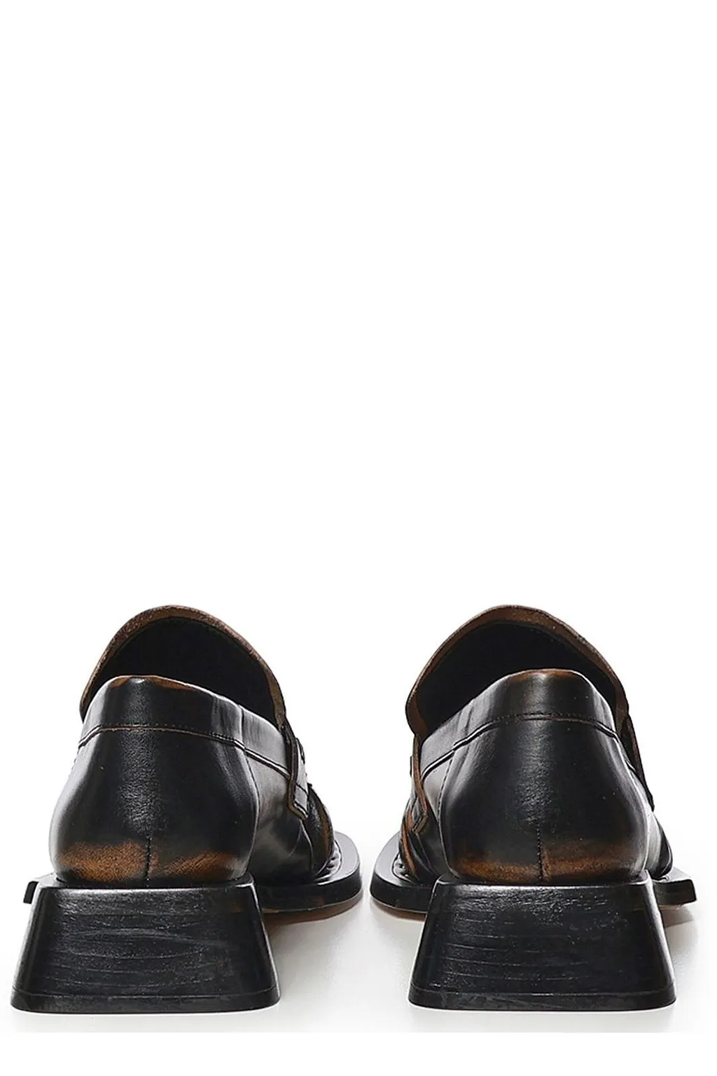 Miista Ruched Square-Toe Flat Shoes