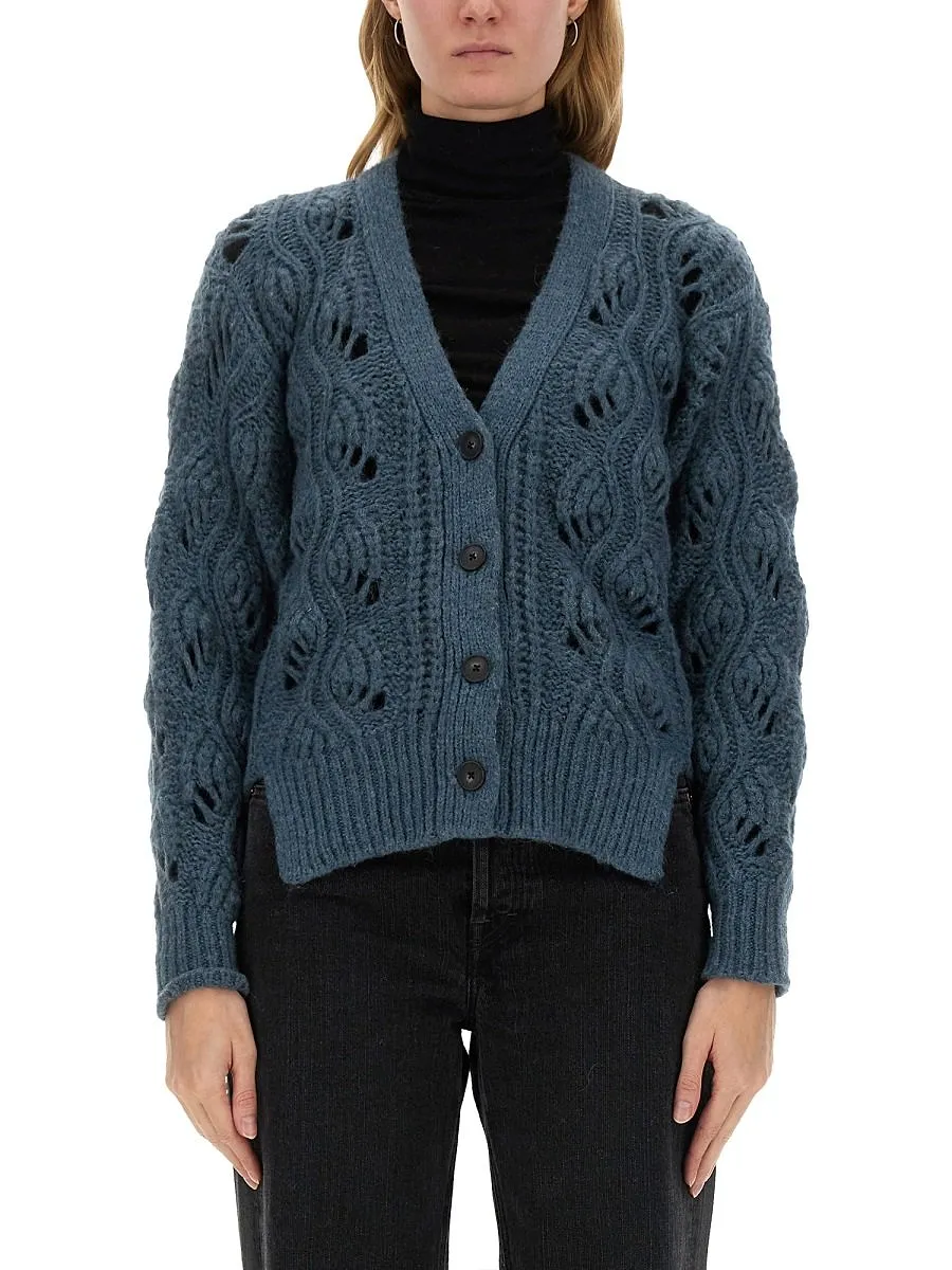 Mila SchÖN Wave Pattern Knit Cardigan