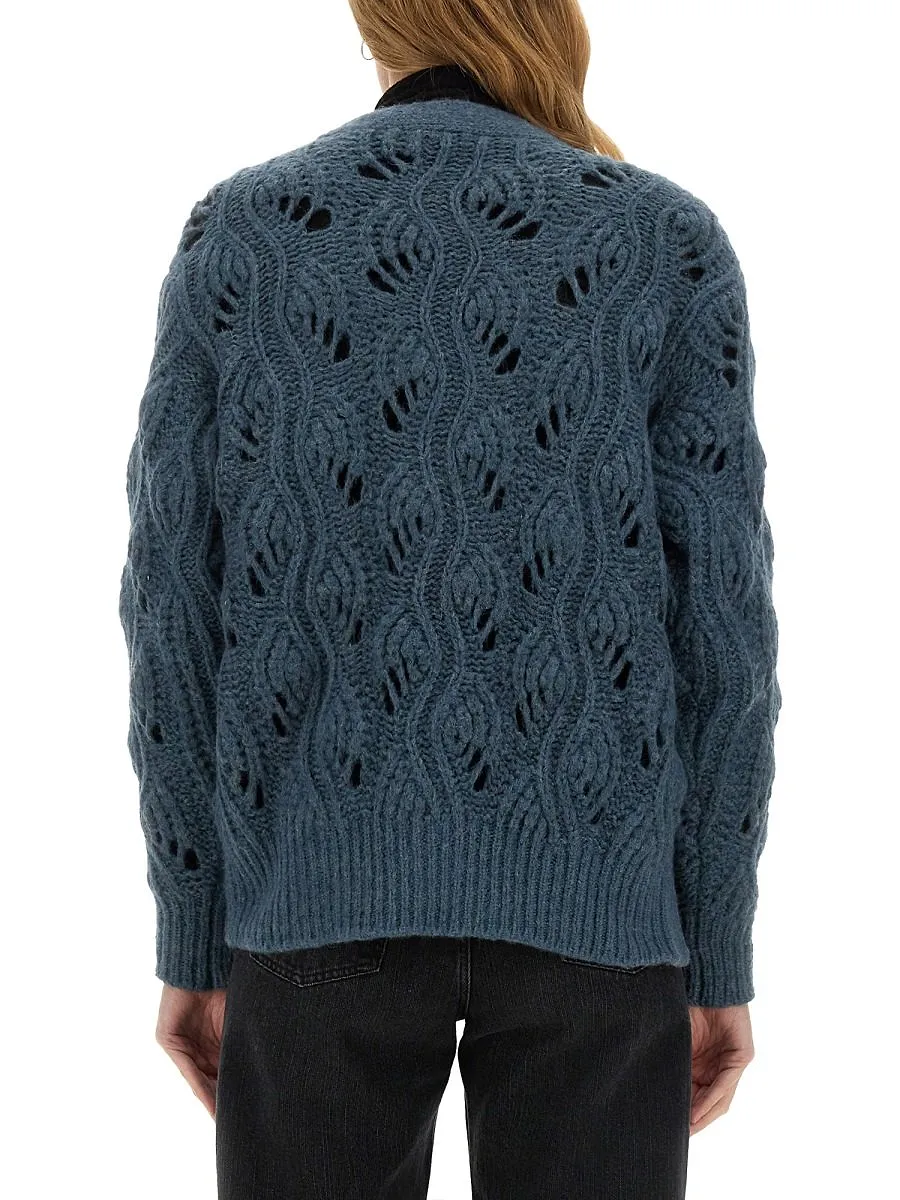 Mila SchÖN Wave Pattern Knit Cardigan