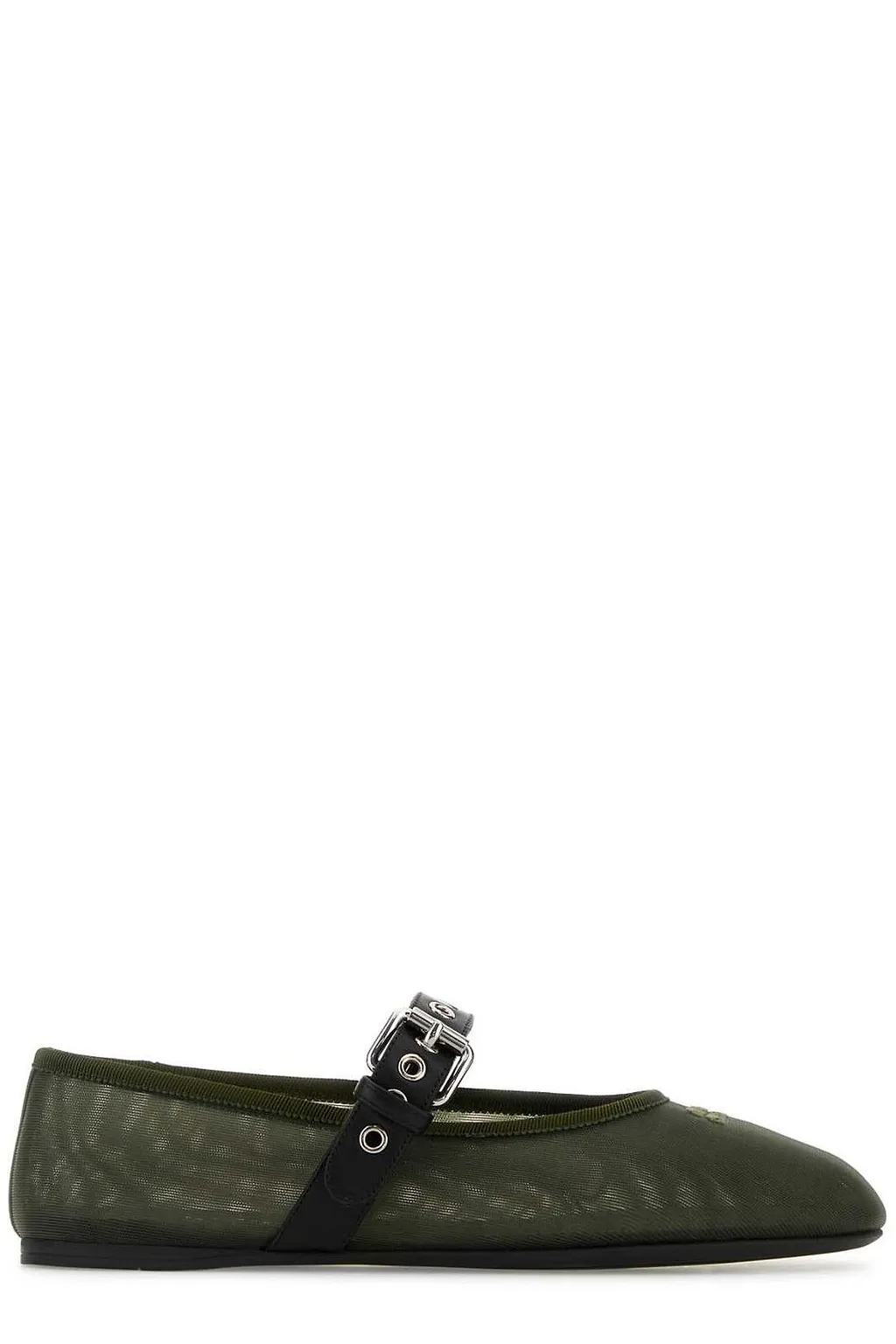 Miu Miu Logo-Embroidered Ballerines