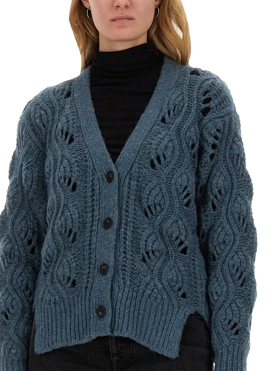 Mila SchÖN Wave Pattern Knit Cardigan