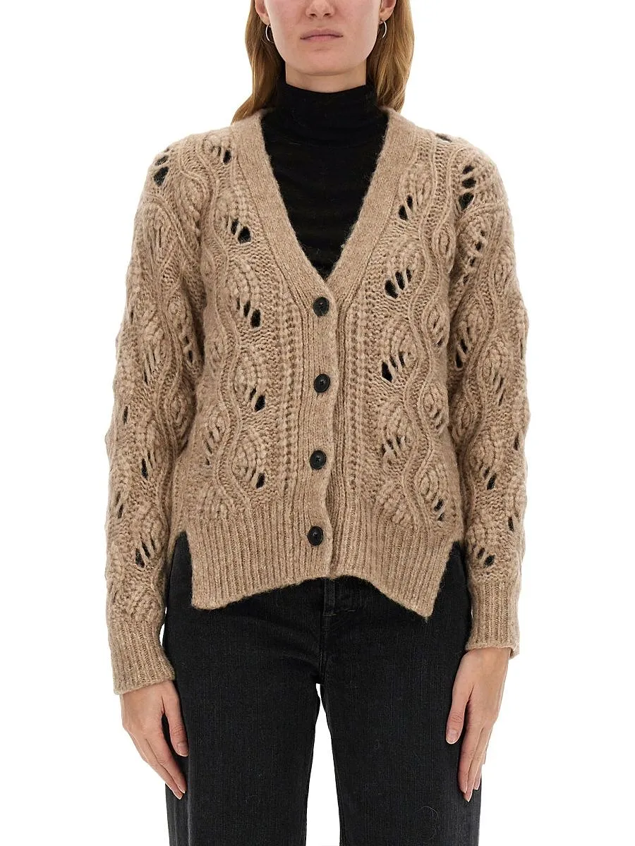Mila SchÖN Wave Pattern Knit Cardigan
