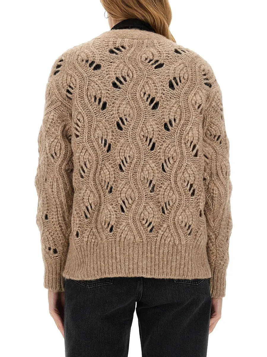 Mila SchÖN Wave Pattern Knit Cardigan