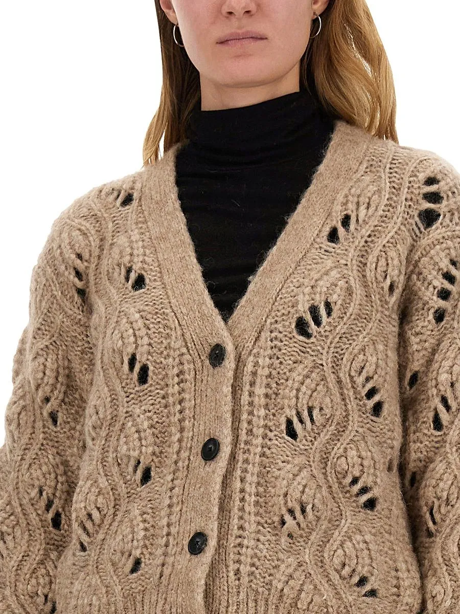 Mila SchÖN Wave Pattern Knit Cardigan