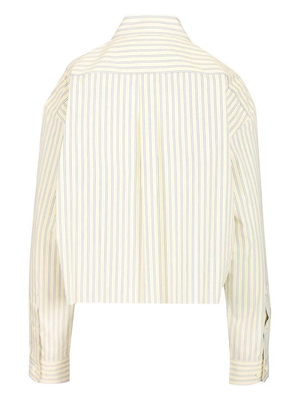 Miu Miu Logo-Embroidered Buttoned Striped Shirt