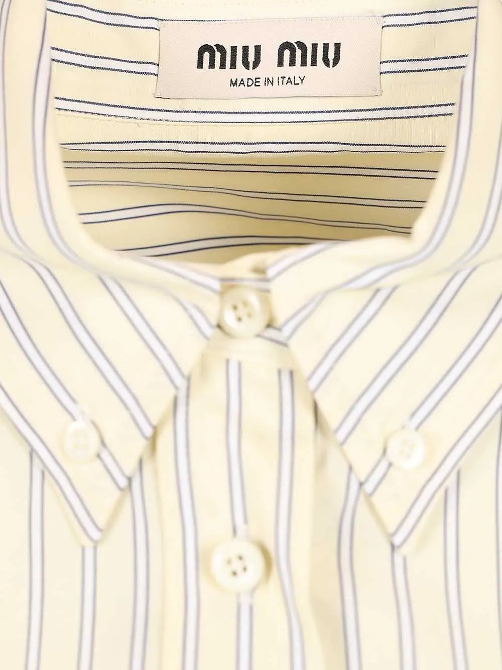 Miu Miu Logo-Embroidered Buttoned Striped Shirt