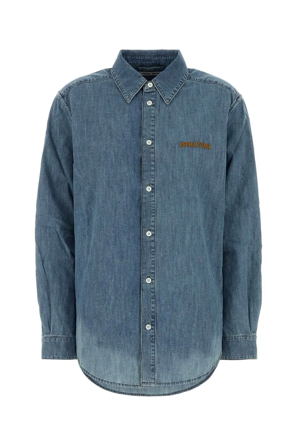 Miu Miu Logo-Embroidered Denim Shirt