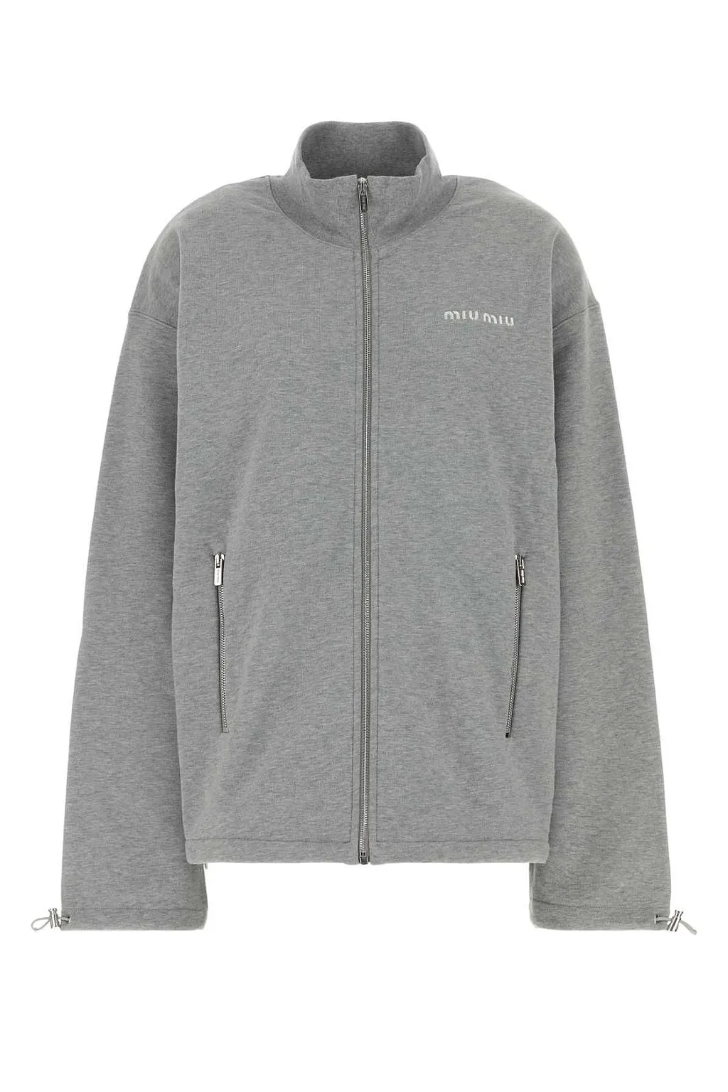 Miu Miu Logo-Embroidered Fleece Sweatshirt