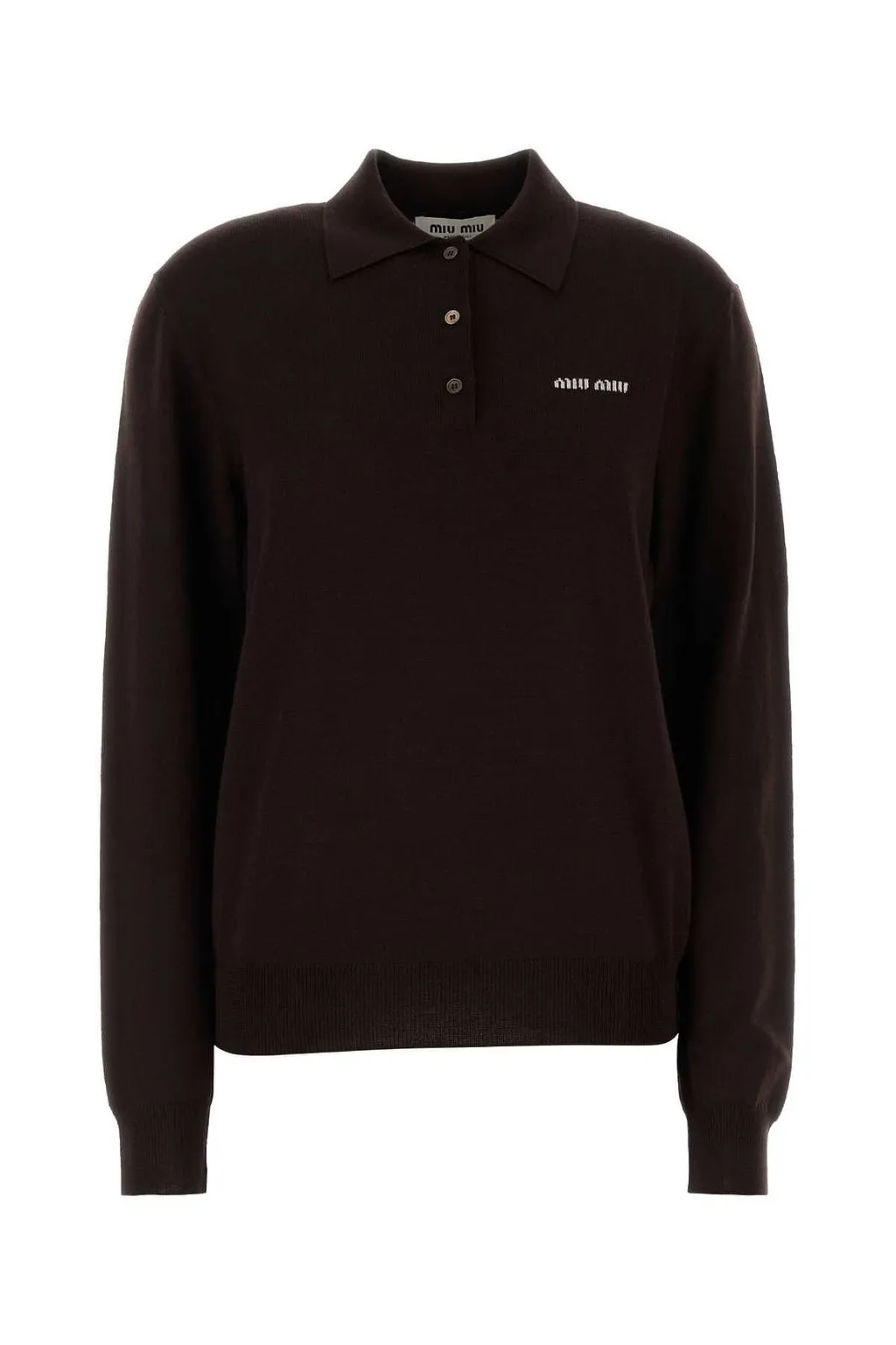 Miu Miu Logo-Embroidered Knitted Polo Shirt