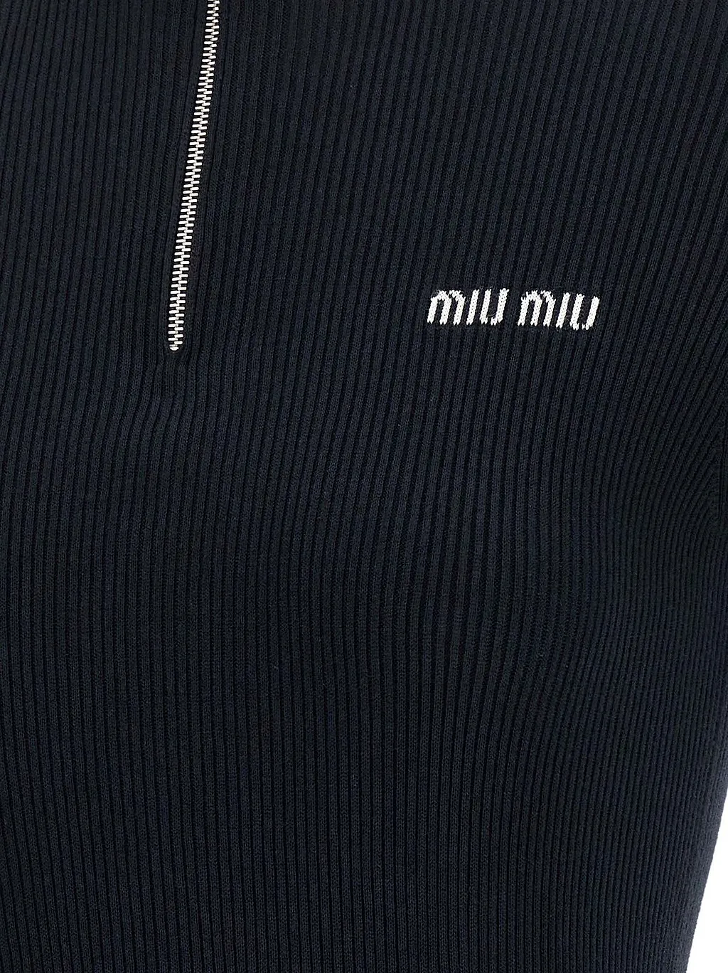Miu Miu Logo-Embroidered Knitted Mini Dress